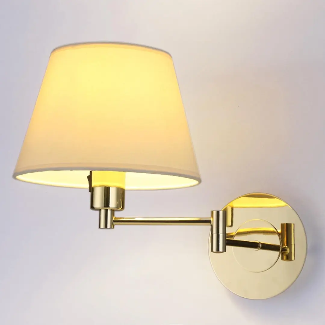 Lindby Wandlamp Metaal 1 Licht - 30cm - E27 - Gepolijst messing/Crème