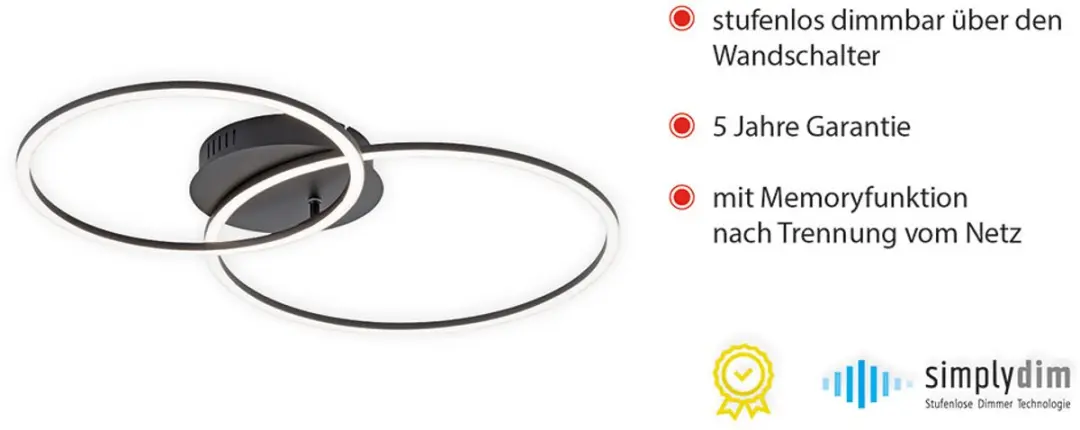 Paul Neuhaus Julka LED Plafondlamp - 1 Lichtpunt - 3000K - Zwart