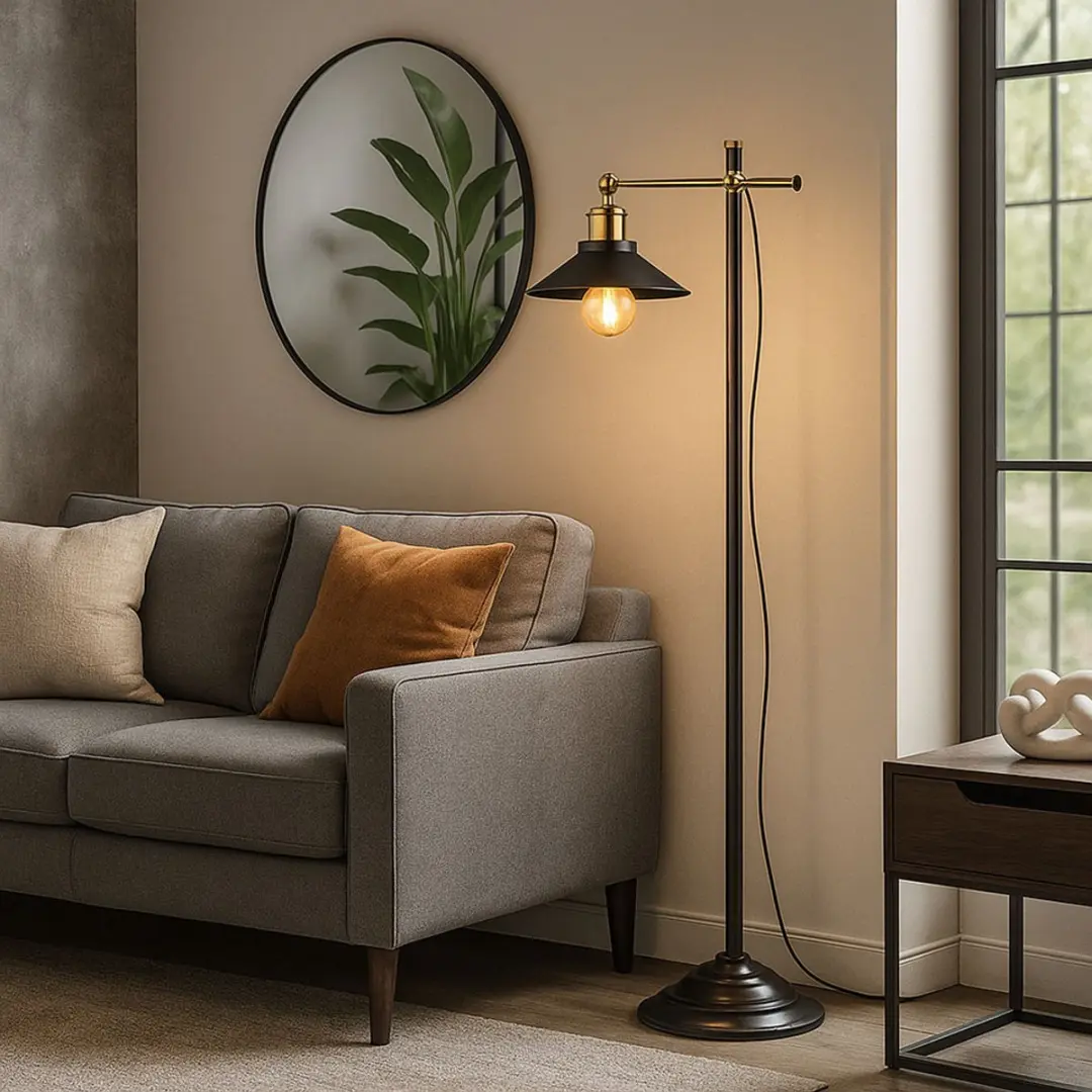 Globo Lenius Vloerlamp E27 - Zwart