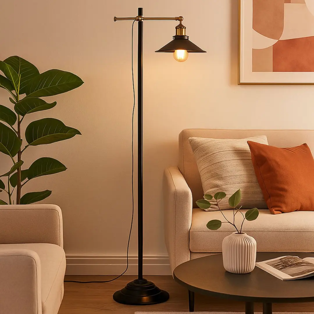 Globo Lenius Vloerlamp E27 - Zwart