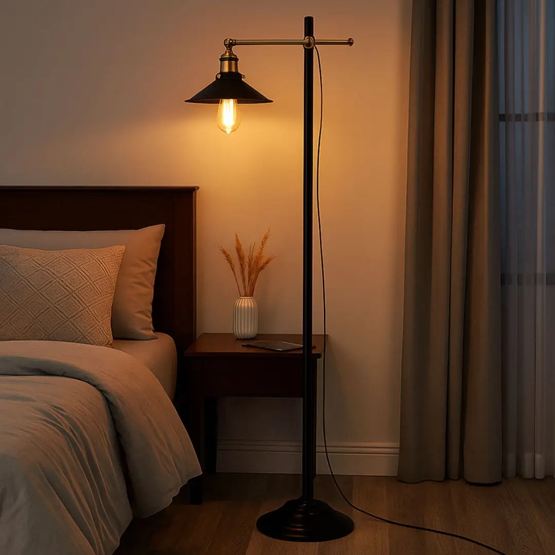 Globo Lenius Vloerlamp E27 - Zwart