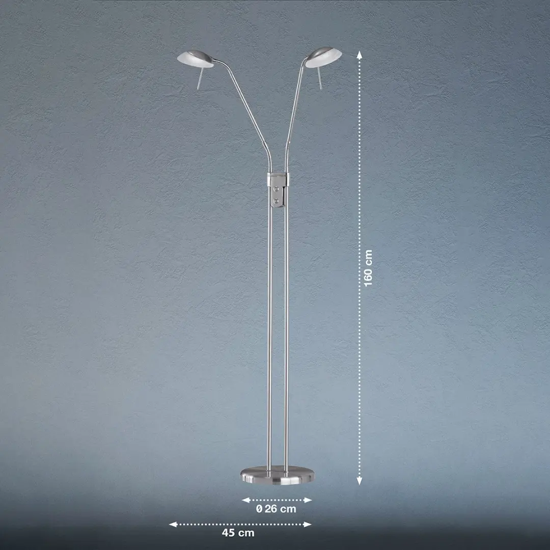 Fischer & Honsel Pool TW Vloerlamp 160cm - LED 10W - Dimbaar - Zilver
