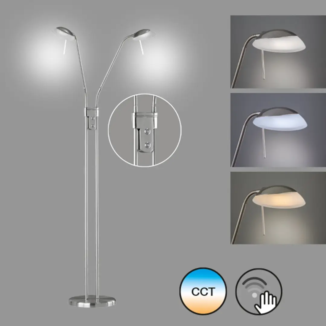 Fischer & Honsel Pool TW Vloerlamp 160cm - LED 10W - Dimbaar - Zilver