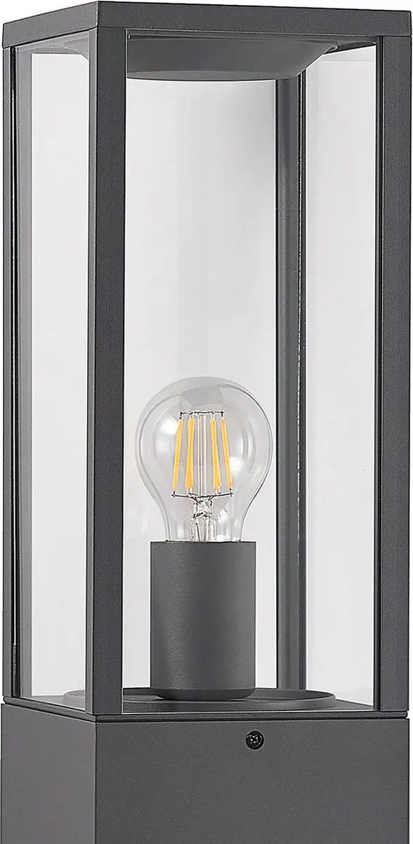 Lindby Tuinpadverlichting Aluminium Glas 60W E27 - 80cm - Antraciet