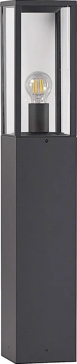 Lindby Tuinpadverlichting Aluminium Glas 60W E27 - 80cm - Antraciet