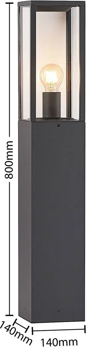 Lindby Tuinpadverlichting Aluminium Glas 60W E27