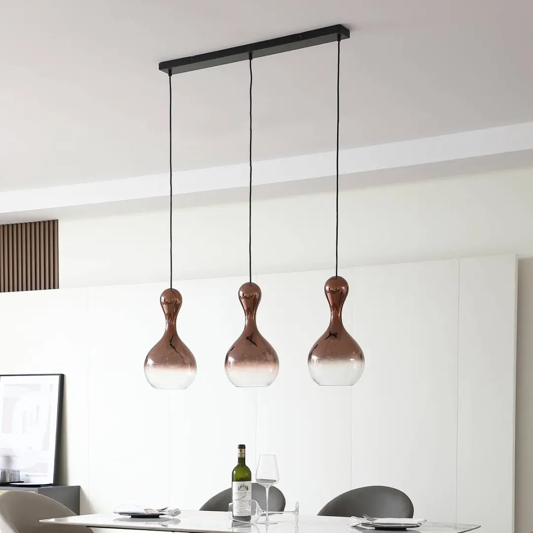 Lucande Hanglamp 3-lichts - Koper/Zwart