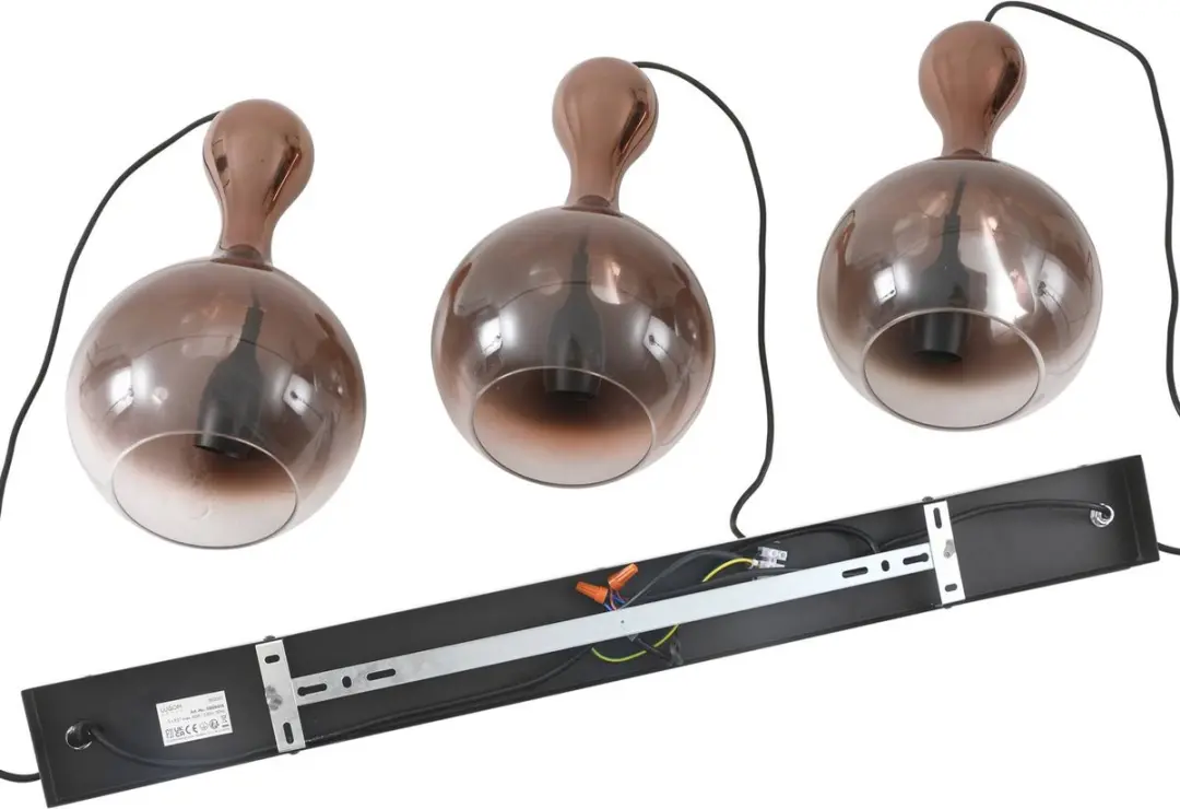 Lucande Hanglamp 3-lichts - Koper/Zwart