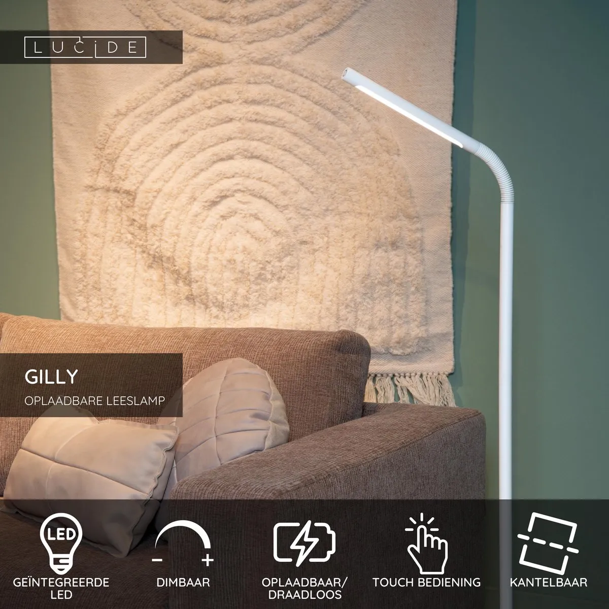 Lucide GILLY Oplaadbare Leeslamp 6W - Wit