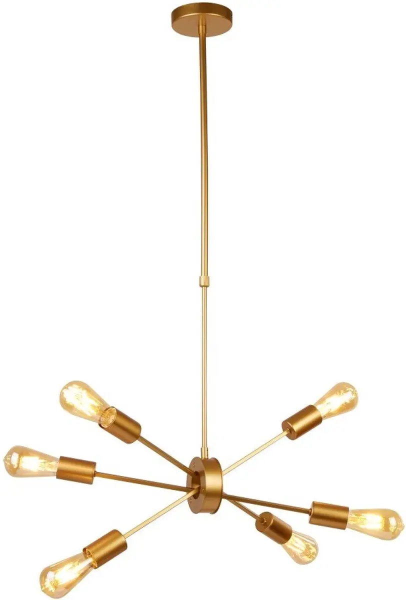 Searchlight Gouden Alpha Spider Hanglamp 6-lichts