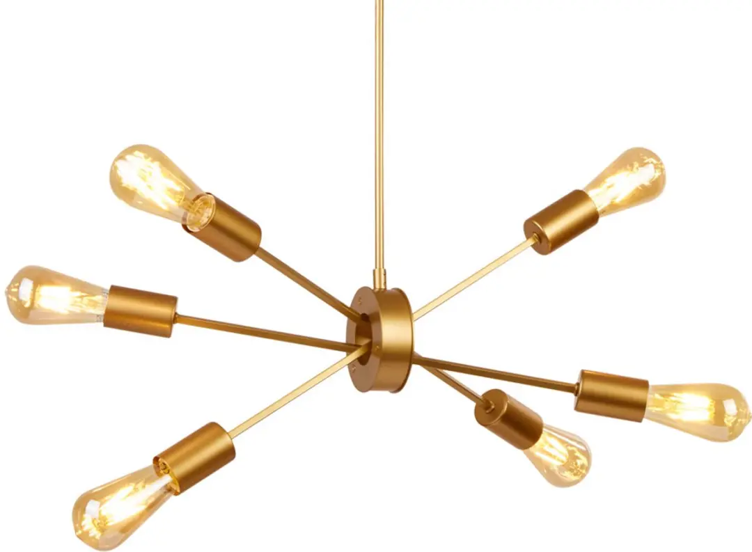 Searchlight Gouden Alpha Spider Hanglamp 6-lichts - 2906-6GO