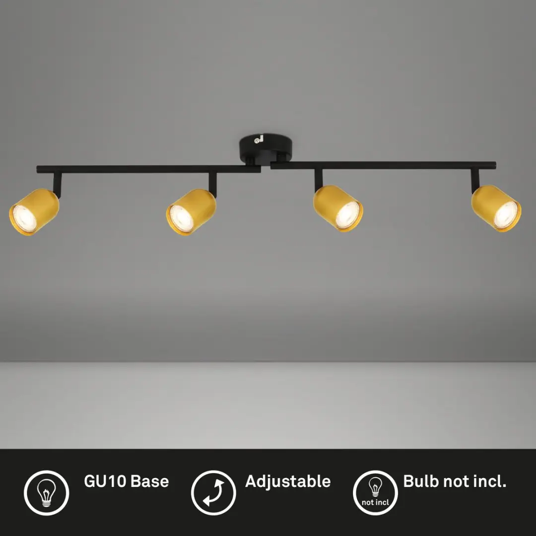 Briloner Plafondlamp 2145047 - 4x GU10 - Zwart-goud
