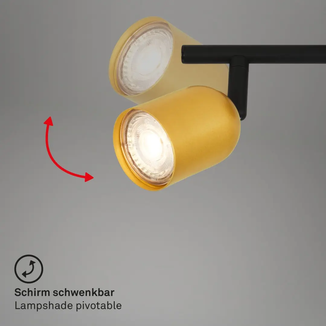 Briloner Plafondlamp 2145047 - 4x GU10 - Zwart-goud