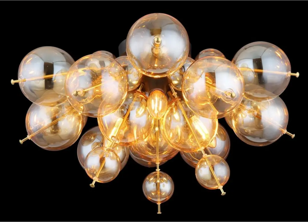 Globo Udo Plafondlamp - 3x E14 Ø55cm Amber - afbeelding 6 van 6