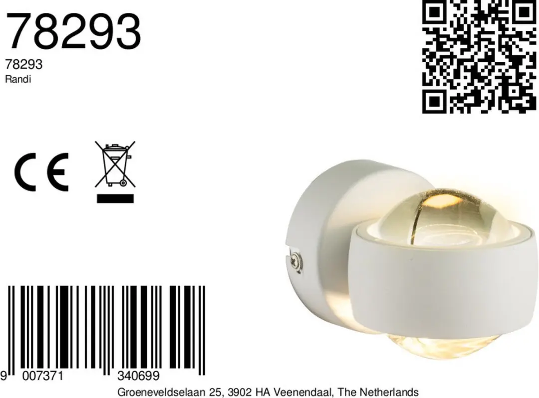 Globo Randi Wandlamp 2 Lichtpunten - Wit