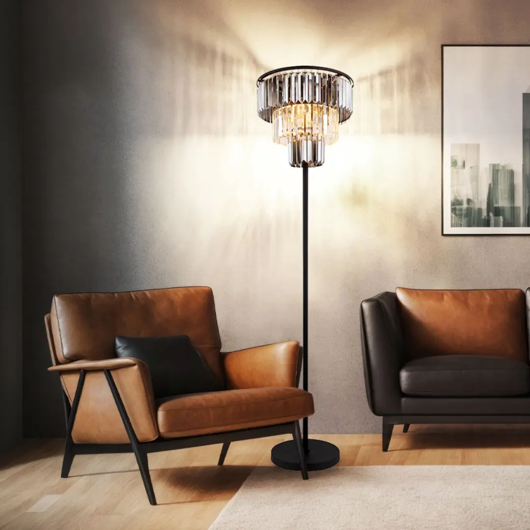 Globo Naxis Vloerlamp - 3 Lichtpunten - Ø40cm - Zwart