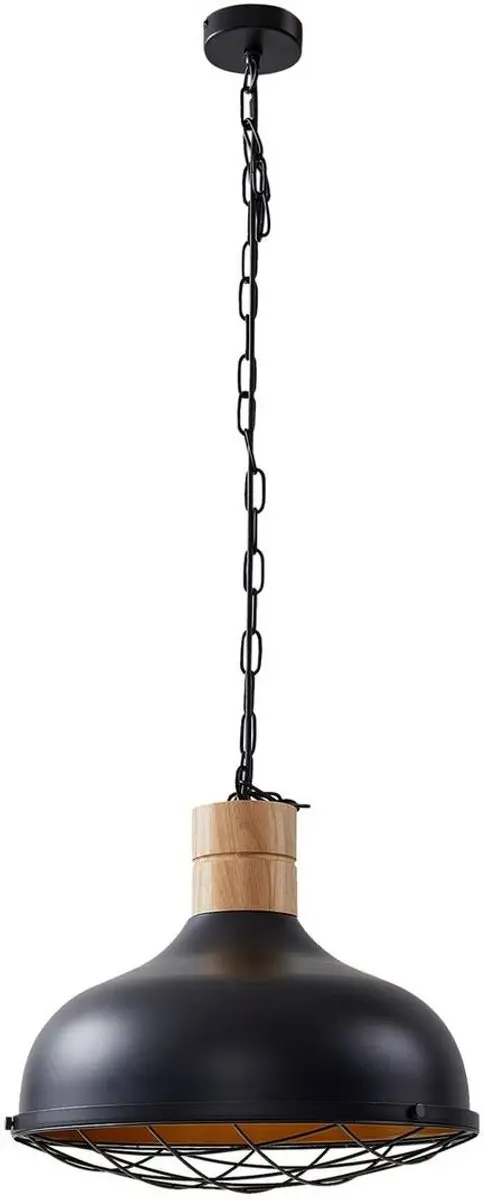 Lindby Hanglamp IJzer/Rubberboom 1 Lichtpunt