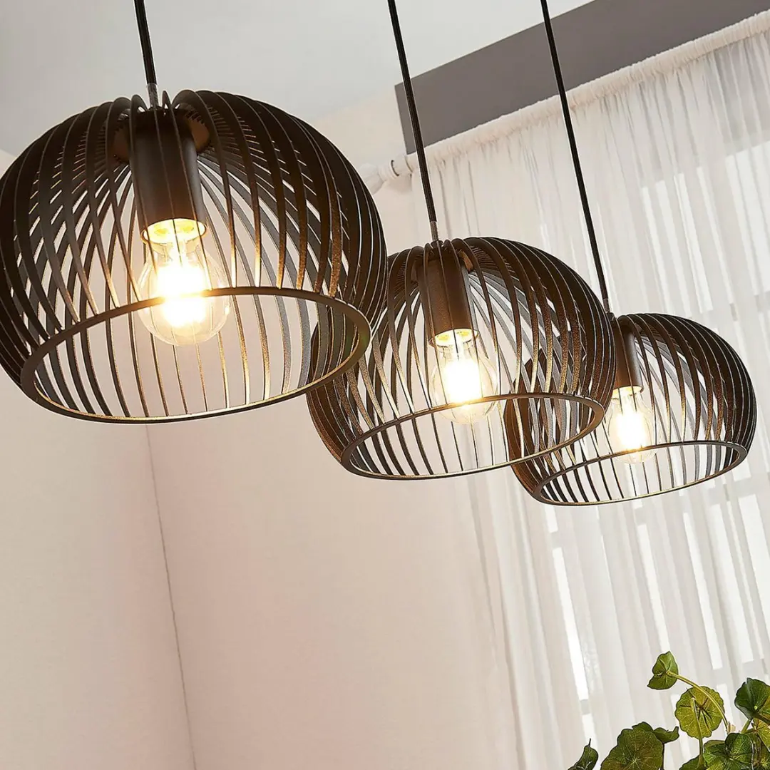 Lindby Hanglamp 3-lichts Metaal - Zwart