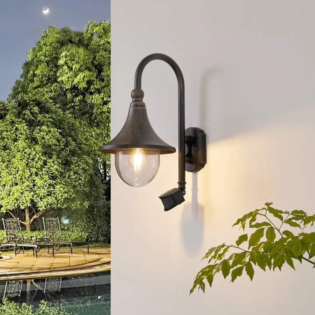 Lindby Wandlamp Daphne+ E27 - Antiek zwart - IP44
