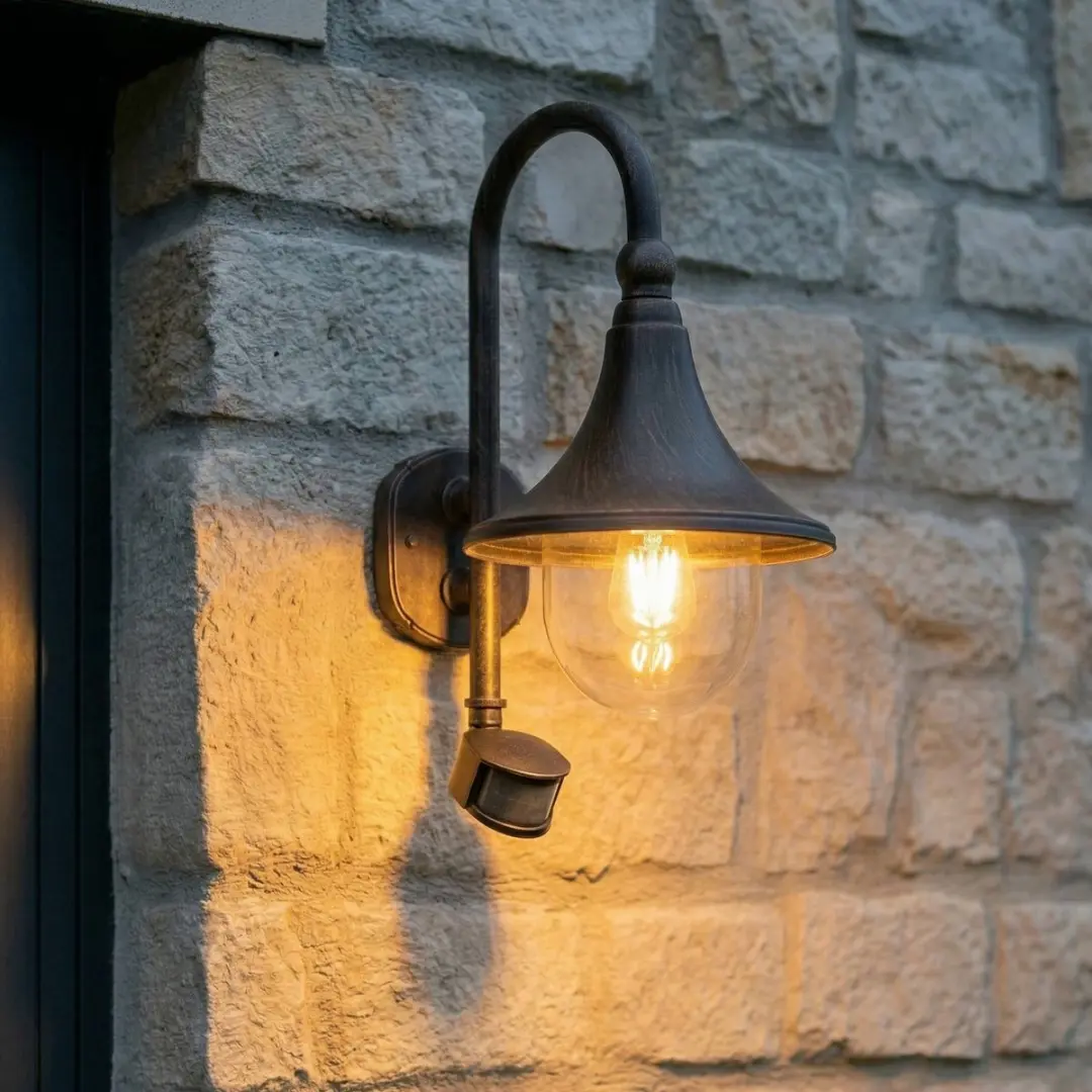 Lindby Wandlamp Daphne+ E27 - Antiek zwart - IP44