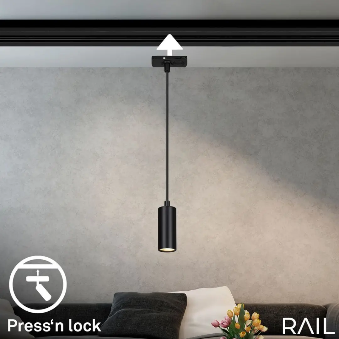 Briloner Railverlichting Uitbreiding Hanglamp 130cm - 9W - Zwart