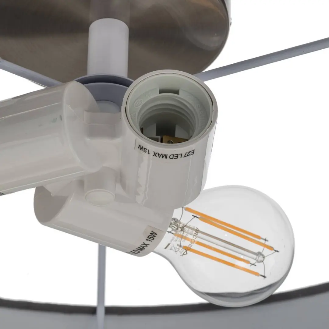 Lindby Plafondlamp 3-Lichts - Ø50cm - Grijs/Wit/Mat Nikkel