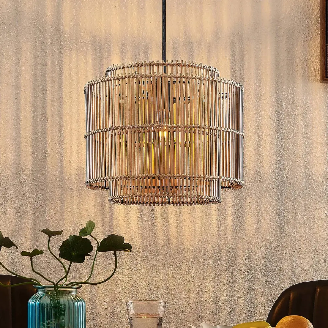 Lindby Hanglamp Bamboe 1 Licht E27