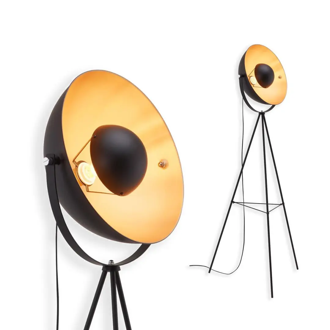 Briloner Sand Vloerlamp - Zwart-Goud 148cm