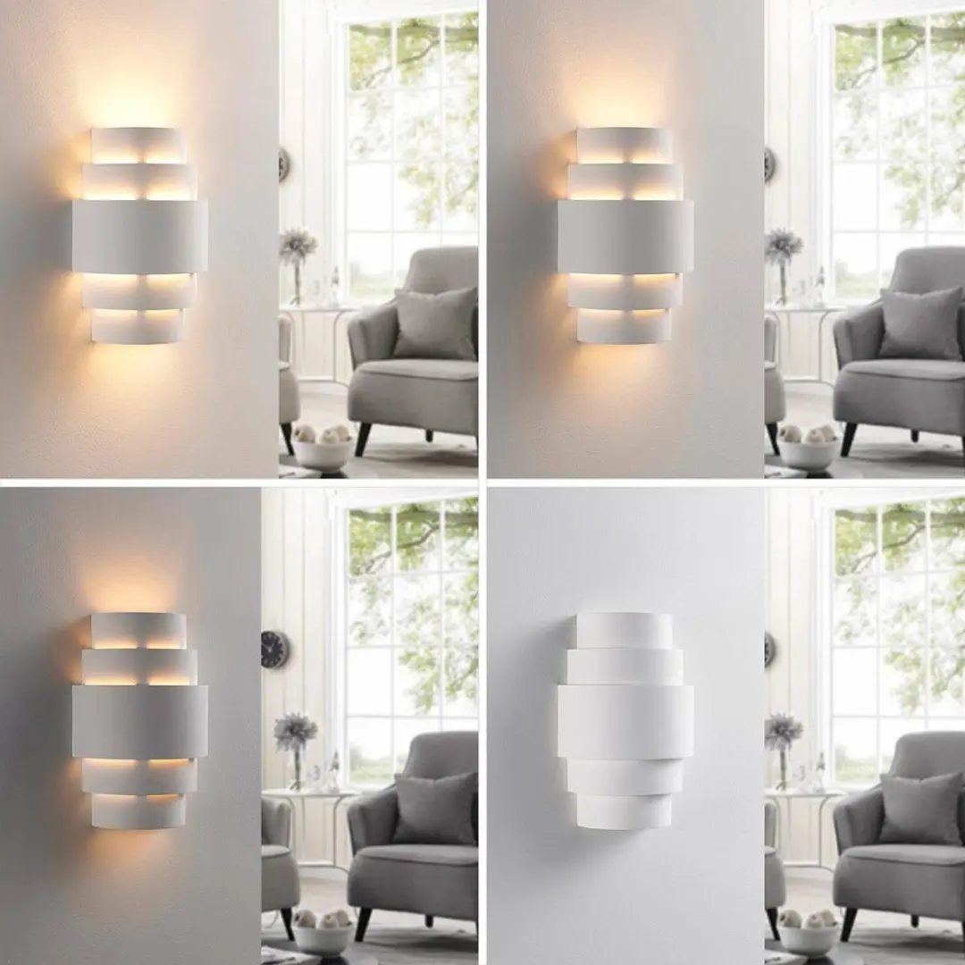 Lindby Wandlamp Gips 30cm - E14 - Wit