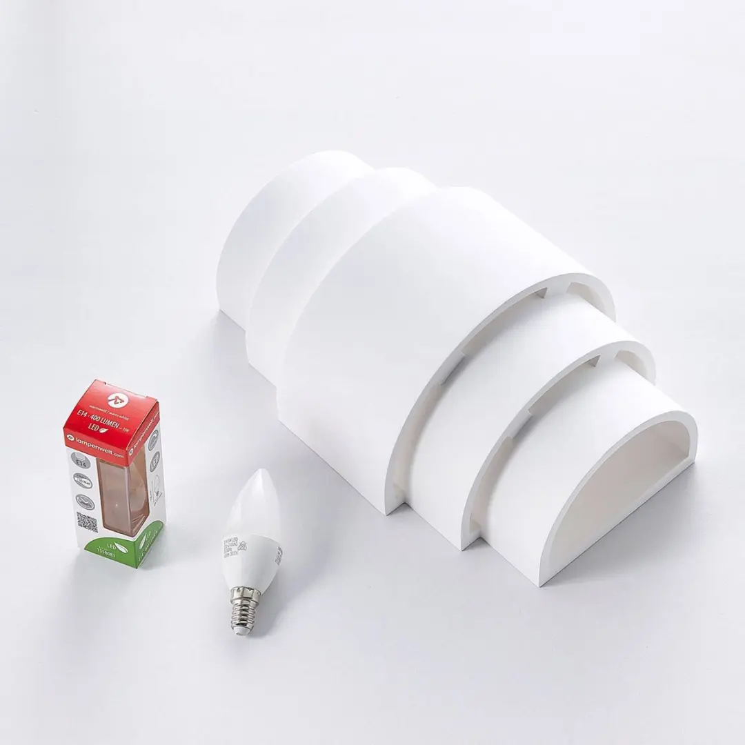 Lindby Wandlamp Gips 30cm - E14 - Wit