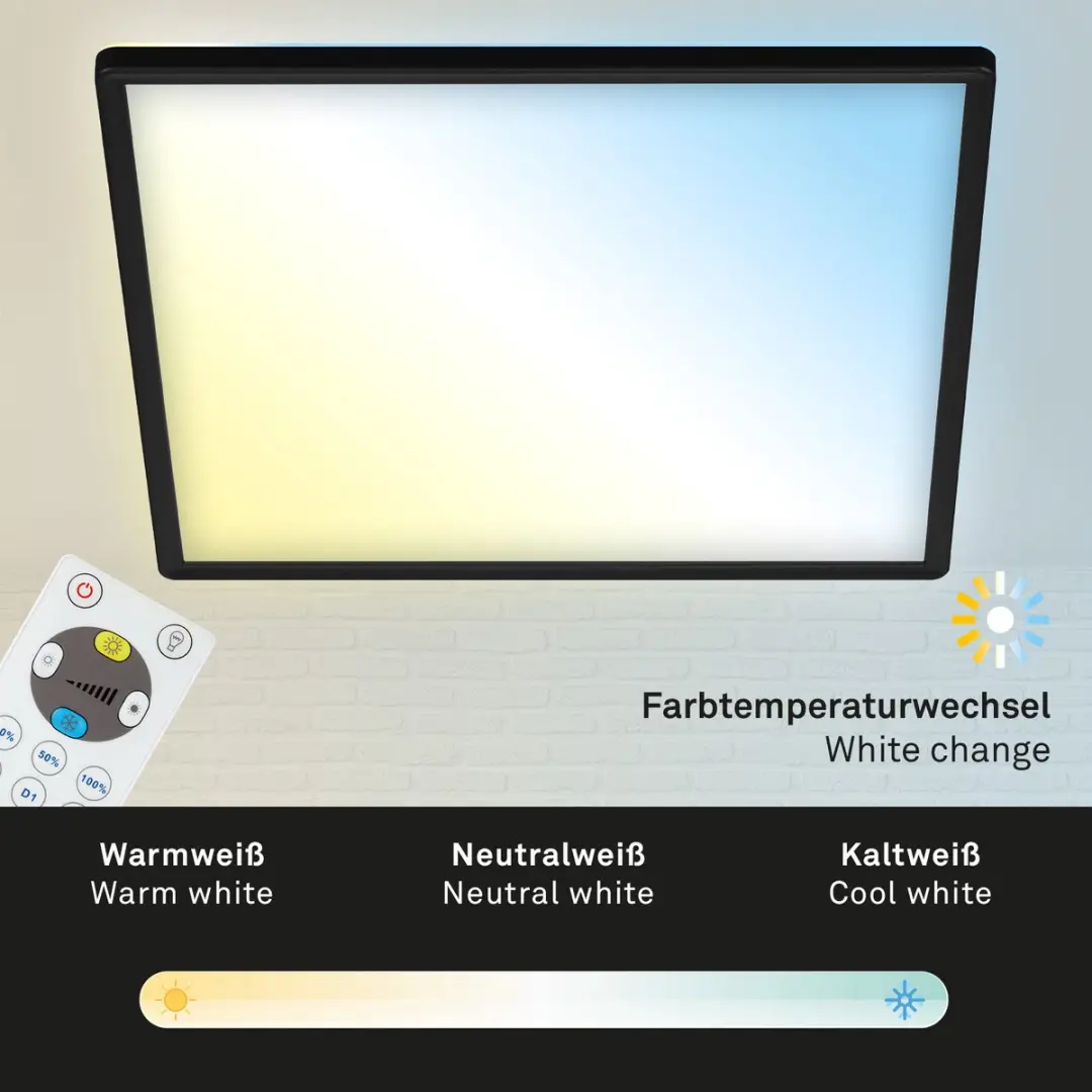 Briloner Slim LED Plafonnière 22W - 42cm - Zwart
