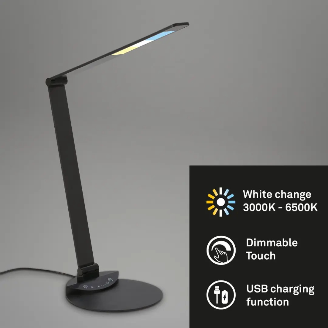Briloner LED Tafellamp Verstelbaar 12W - Zwart