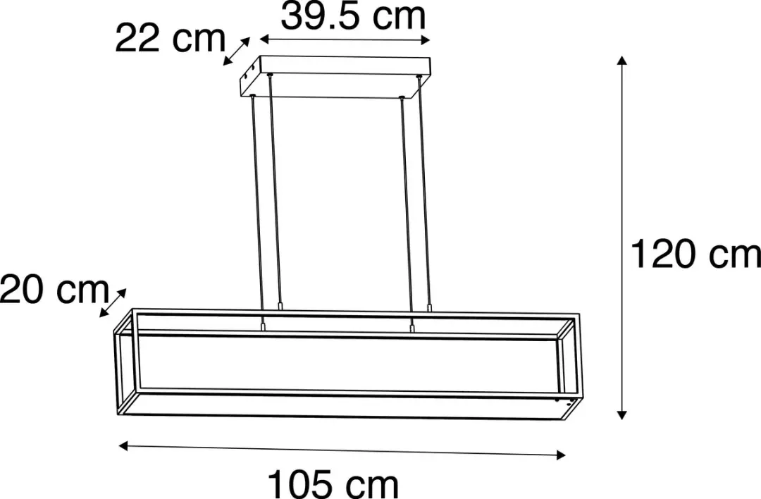 Paul Neuhaus Conni Hanglamp 105cm - Zwart - 4 Lichtpunten
