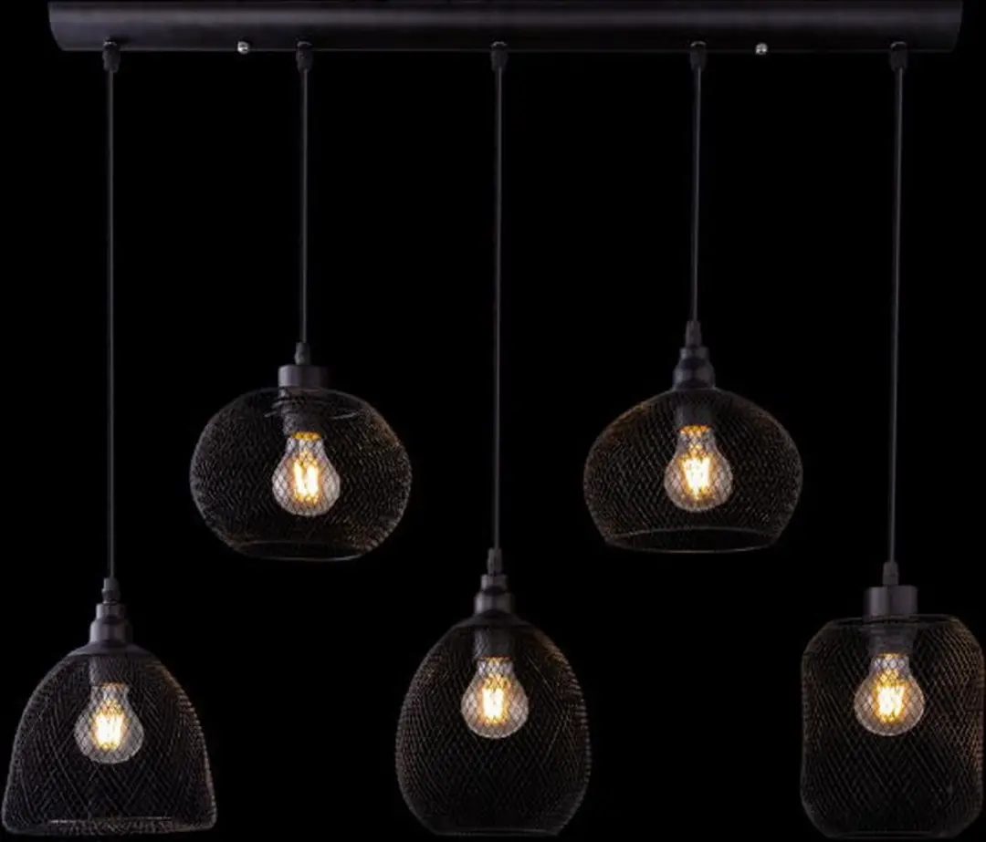 Globo Anya Hanglamp E27 - 5 Lichtpunten - Ø240cm - Zwart