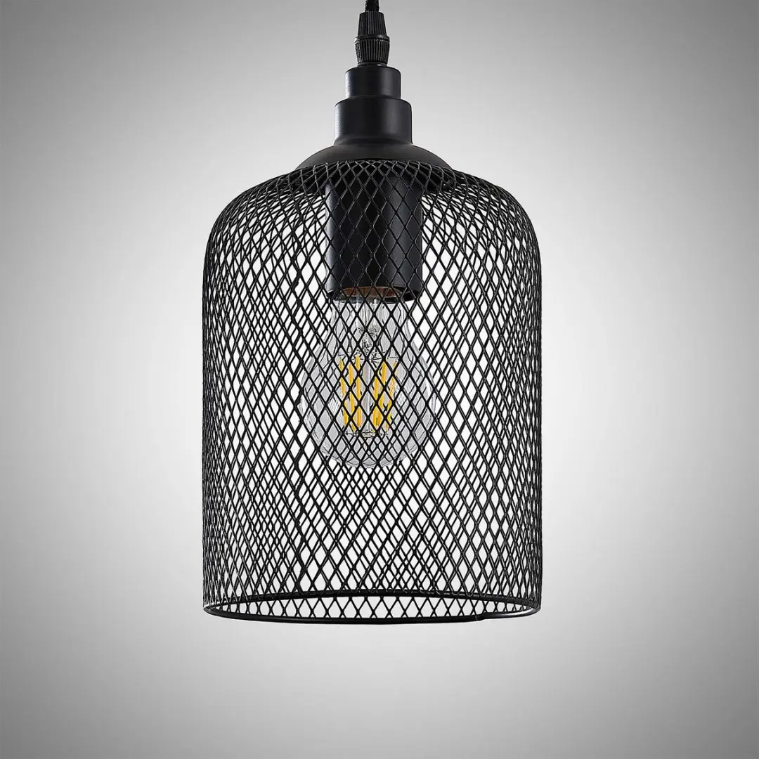 Lindby Hanglamp 4-lichts Metaal Hout - E27 - Matzwart/Licht hout