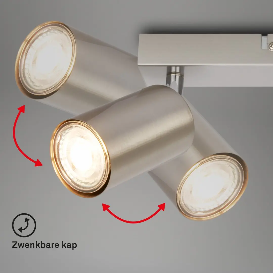 Briloner Tib Plafondprojector 2172032 - 3 Lichtpunten - Zilver