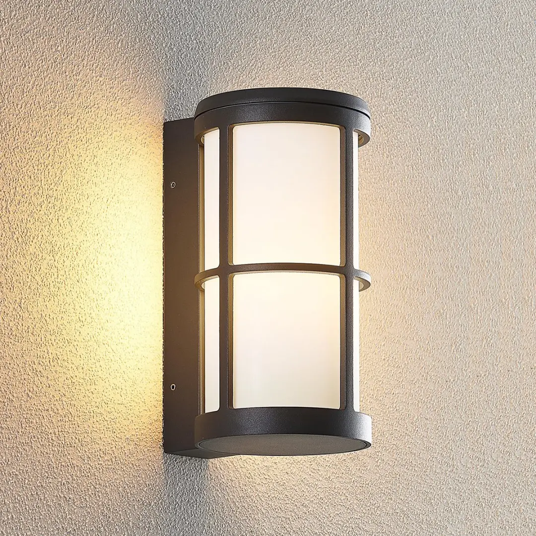 Lucande Wandlamp Buiten 1 Licht E27 Donkergrijs