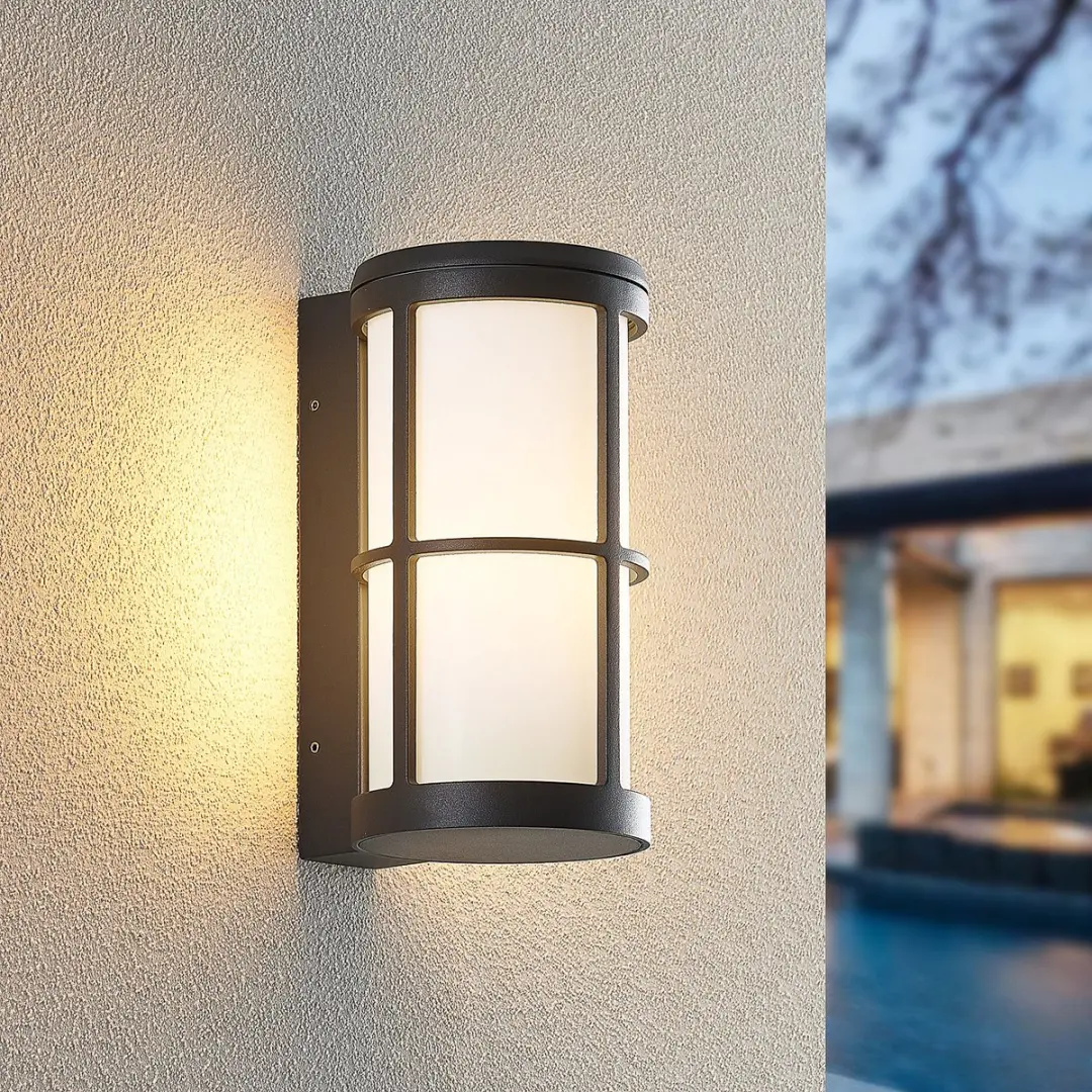 Lucande Wandlamp Buiten 1 Licht E27 Donkergrijs