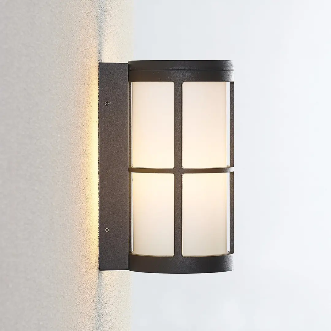 Lucande Wandlamp Buiten 1 Licht E27 Donkergrijs