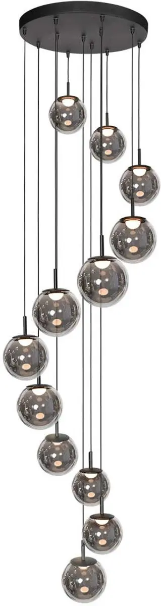 Steinhauer Bollique 4195ZW Hanglamp - 12 Lichtpunten Ø60cm - Zwart