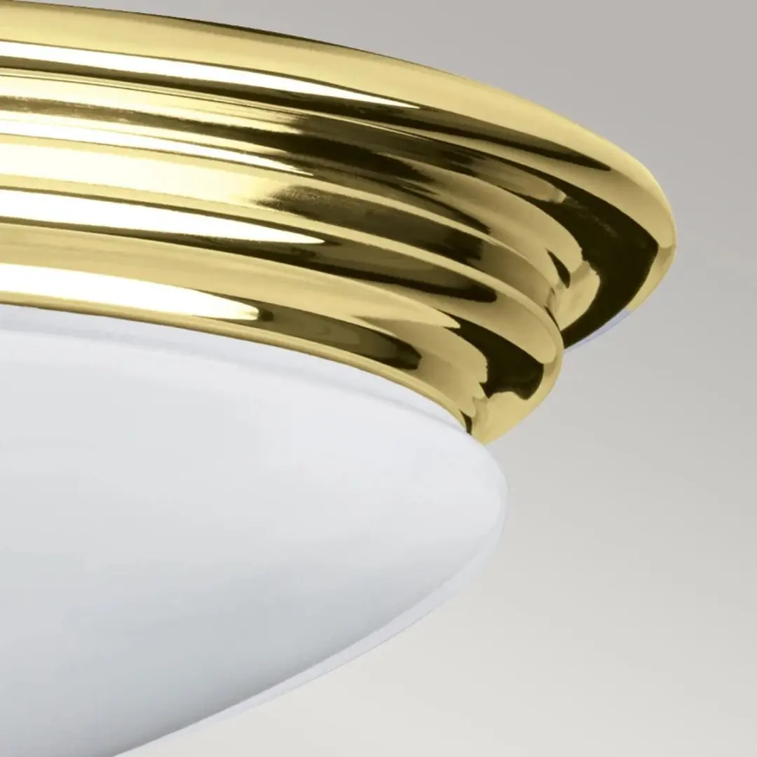 Elstead Brompton LED Badkamerarmatuur 5.7W - 600lm - IP44 - Mat Glas - Polished Brass