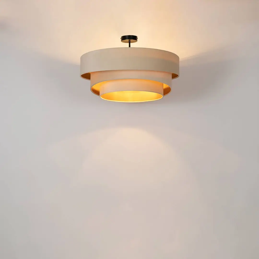 Lindby Plafondlamp 3 Lichtpunten 56cm - Crème/Goud