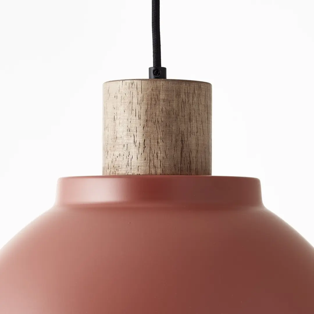 Brilliant Erena Hanglamp 38cm - Rood Metaal/Hout