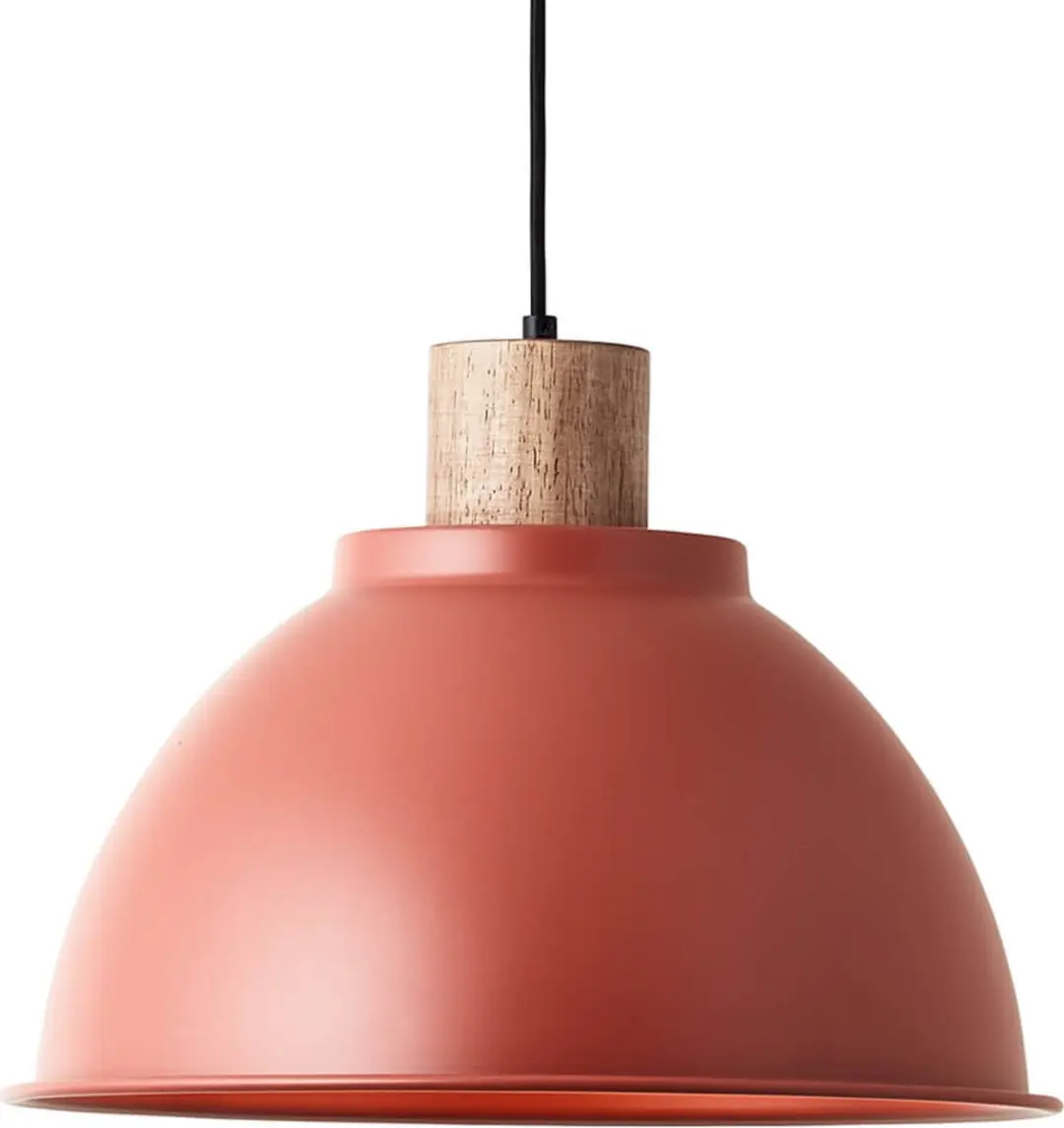 Brilliant Erena Hanglamp 38cm - Rood Metaal/Hout