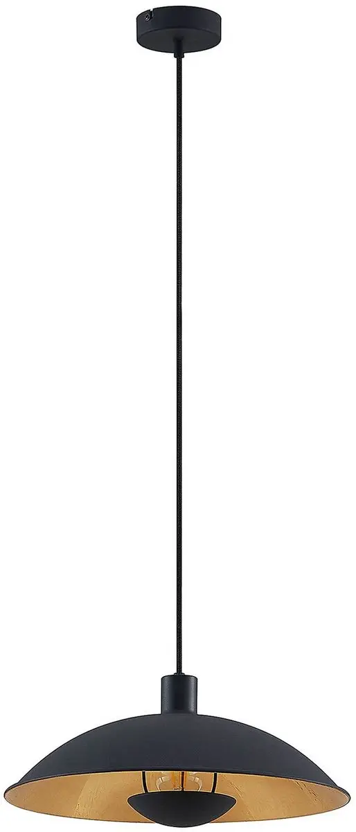 Lindby Hanglamp 1 Licht E27 - Zwart/Goud