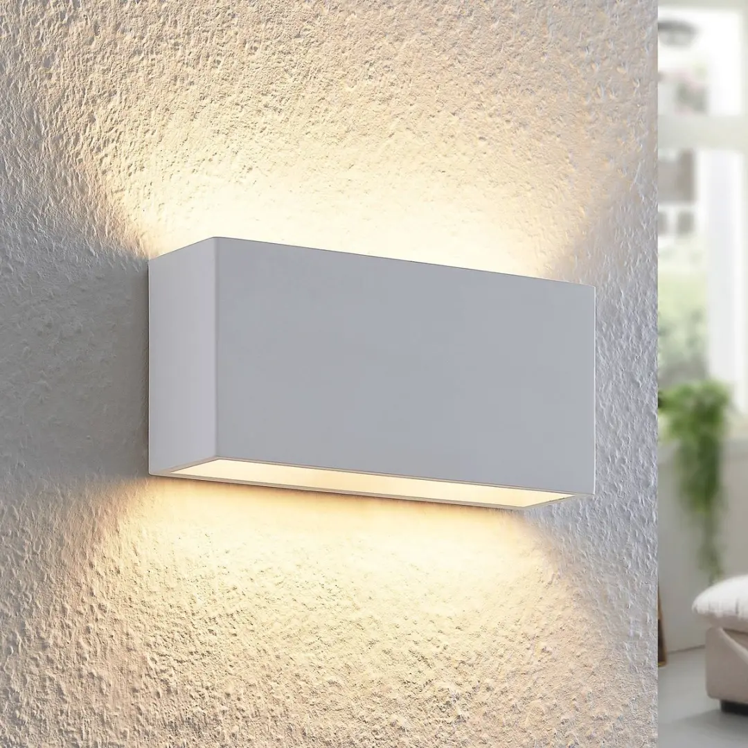 Lindby Wandlamp 2-lichts Gips G9 Wit