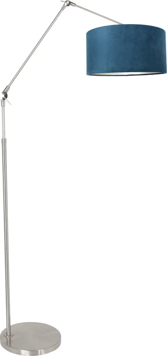 Steinhauer Prestige Chic 8237ST Vloerlamp - Blauw Velours Kap