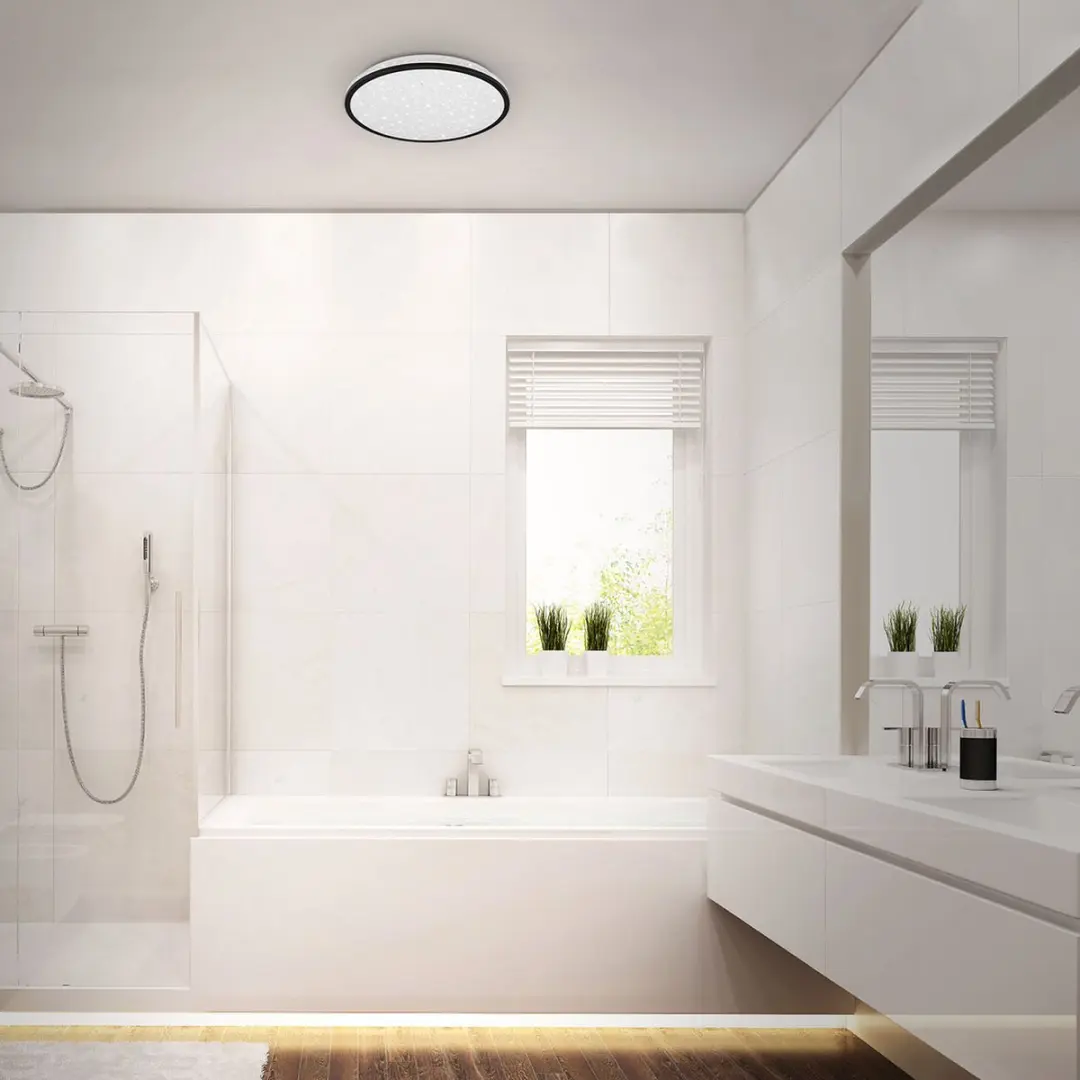 Briloner Acorus LED Plafonnière 12W - Sterrenhemel - Ø28cm - Zwart