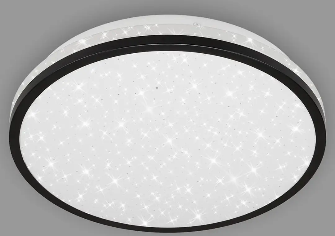 Briloner Acorus LED Plafonnière 12W - Sterrenhemel - Ø28cm - Zwart