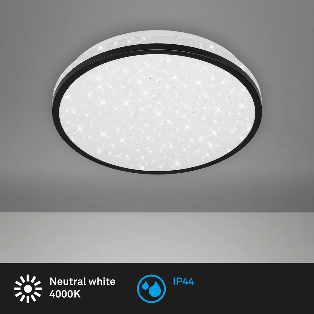Briloner Acorus LED Plafonnière 12W - Sterrenhemel - Ø28cm - Zwart